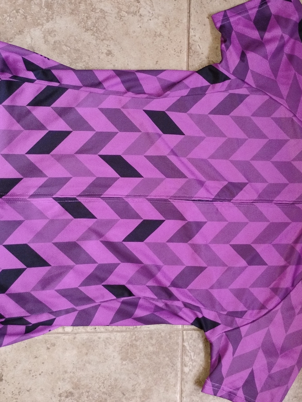 Women’s Purple Chevron Pattern Short-Sleeve Blouse